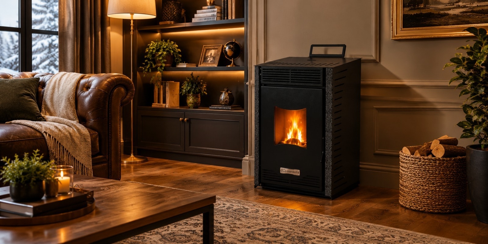 Lareira a Pellet Eletrônica Verona 600PLT - 6 Kw