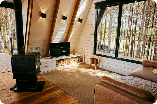 Casa A-Frame com Lareira Metávila